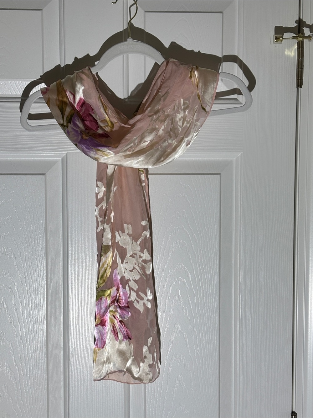 Pink Floral Sheer Scarf - Lightweight Women's Accessory